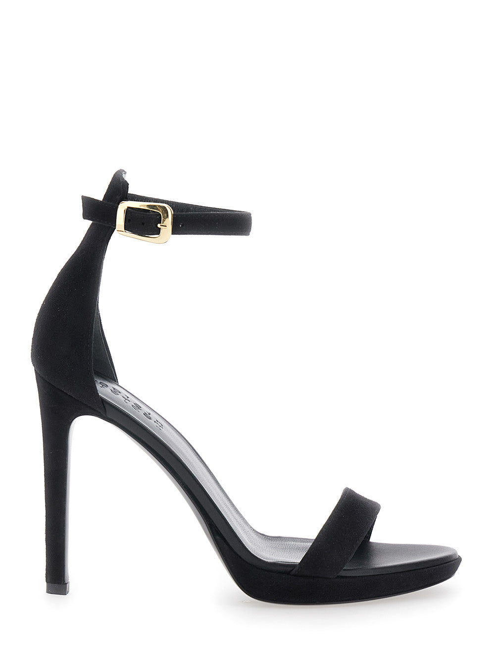 Heels Plateau Black Suede Leather For Women