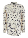 Shirt POIS POCKET - White with and polka dot patterns in polyester Women Blouses