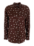 POIS POCKET SHIRT - Brown with pockets and polka dot design In Polyester Women Blouses