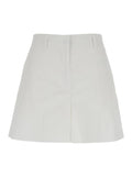 White Cotton Belt Loops Shorts for Women Polyamide Elastane And Bermuda