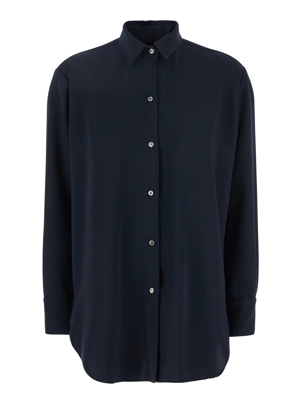 Blue Shirt with Classic Collar in Tech Fabric for Women Blu And Blouses