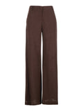 Brown Wide-Leg Linen Pants for Women Trousers