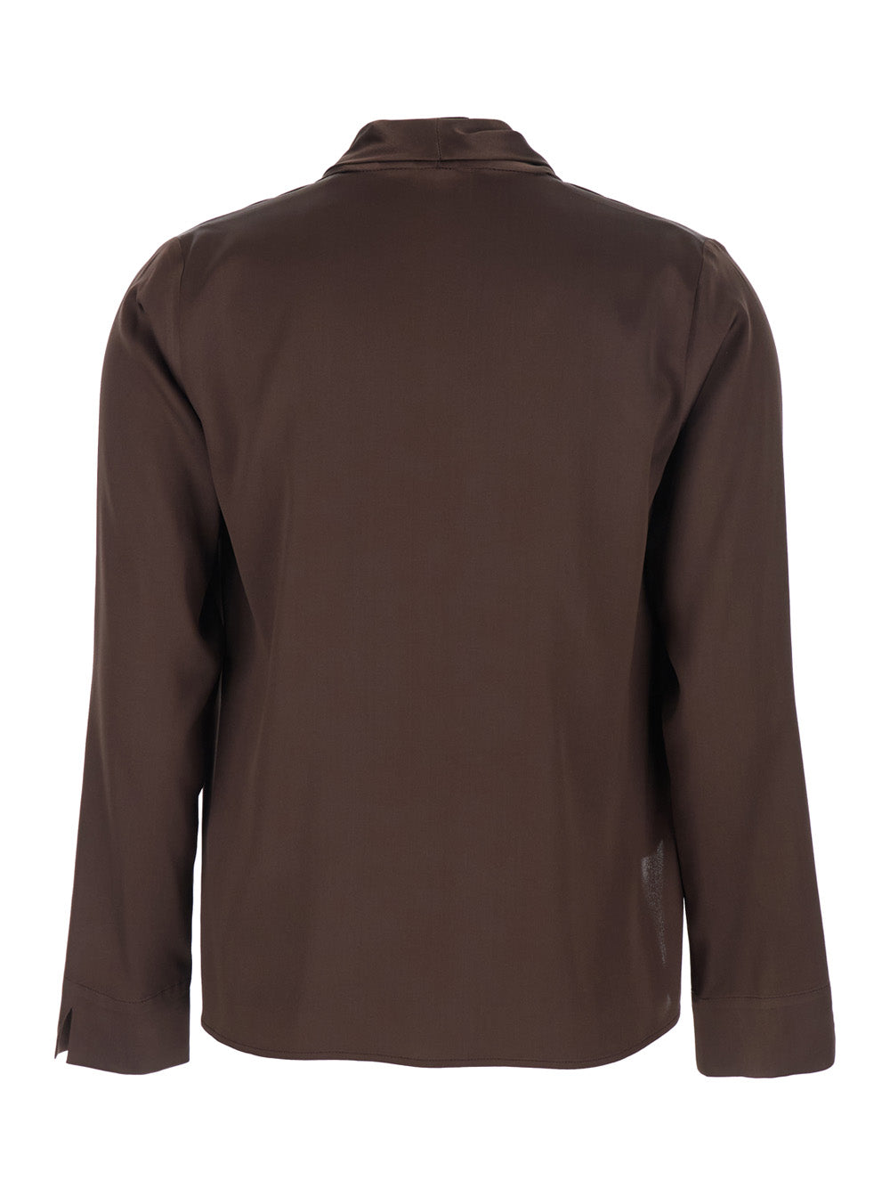 V-Neck Dress in Viscose Blend Brown Women Shirts And Blouses