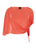 Red Stole with side knot in Tech Fabric Woman Polyester Scarfs And Foulards