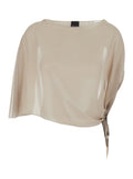 Beige Stole with side knot in Tech Fabric Woman Polyester Scarfs And Foulards