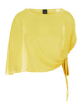 Yellow Stole with side knot in Tech Fabric Woman Scarfs And Foulards