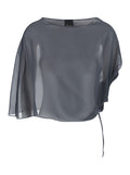 Grey Stole with side knot in Tech Fabric Woman Polyester Scarfs And Foulards