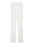 White Pants with Elasticized Waist at the Back and Wide Leg in Tech Fabric Woman Polyester Trousers