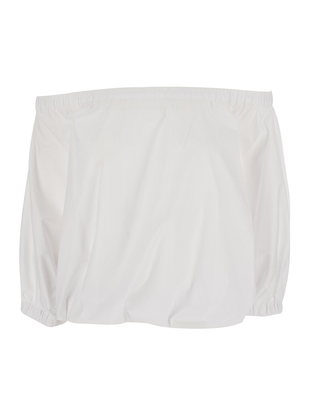 TOP - White with round neckline and short sleeves In Cotton Women Tops