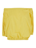 Yellow off-shouder Top with Short Sleeves in Cotton for Women Tops