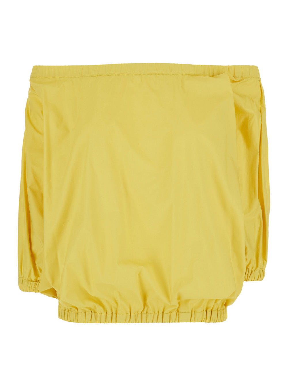 Yellow off-shouder Top with Short Sleeves in Cotton for Women Tops