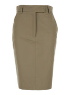 Beige Skirt With Front Concealed Closure Corduroy Woman - IT 44