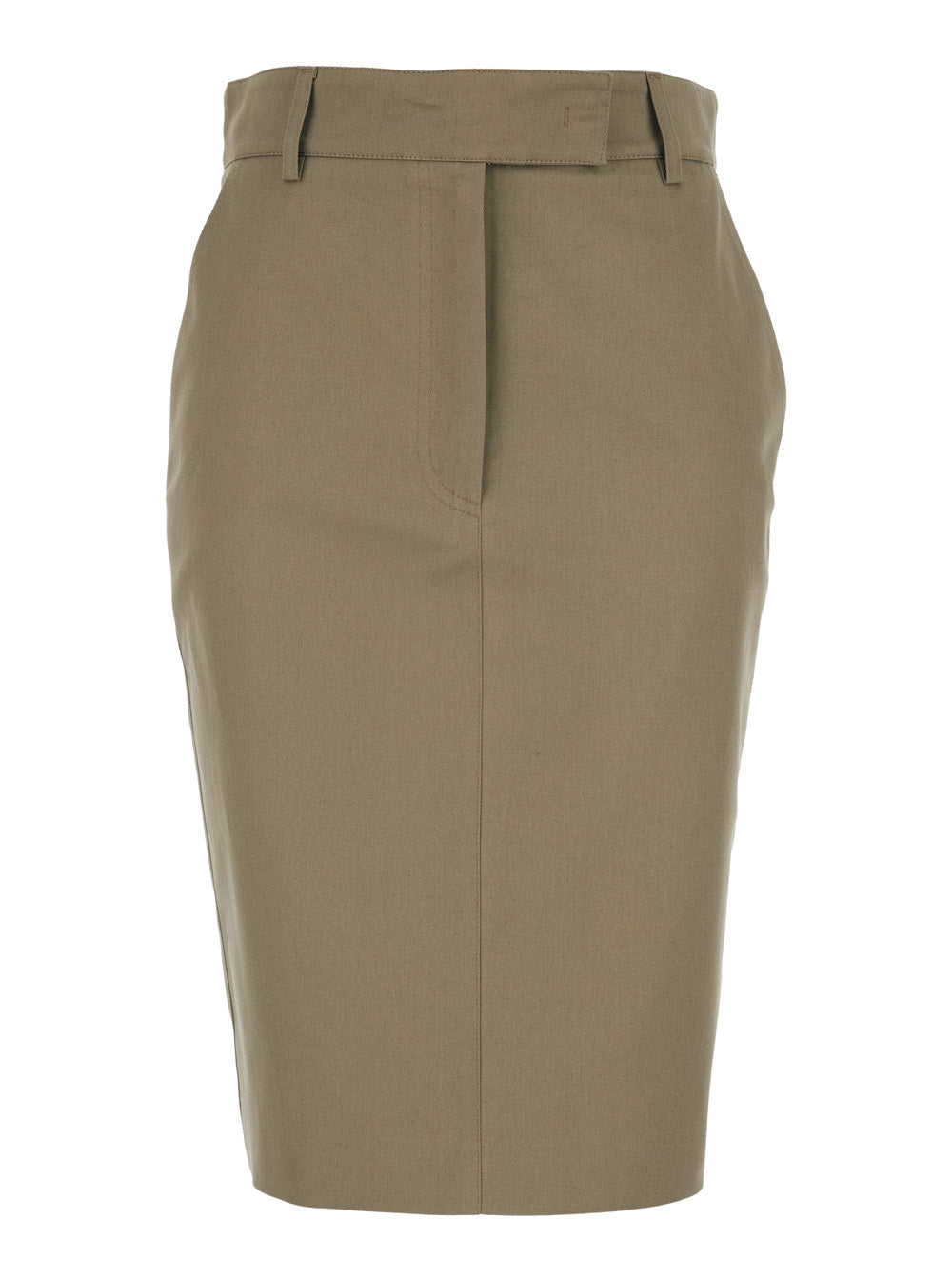 Beige Skirt With Front Concealed Closure Corduroy Woman - IT 44