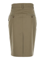 Beige Skirt With Front Concealed Closure Corduroy Woman - IT 44