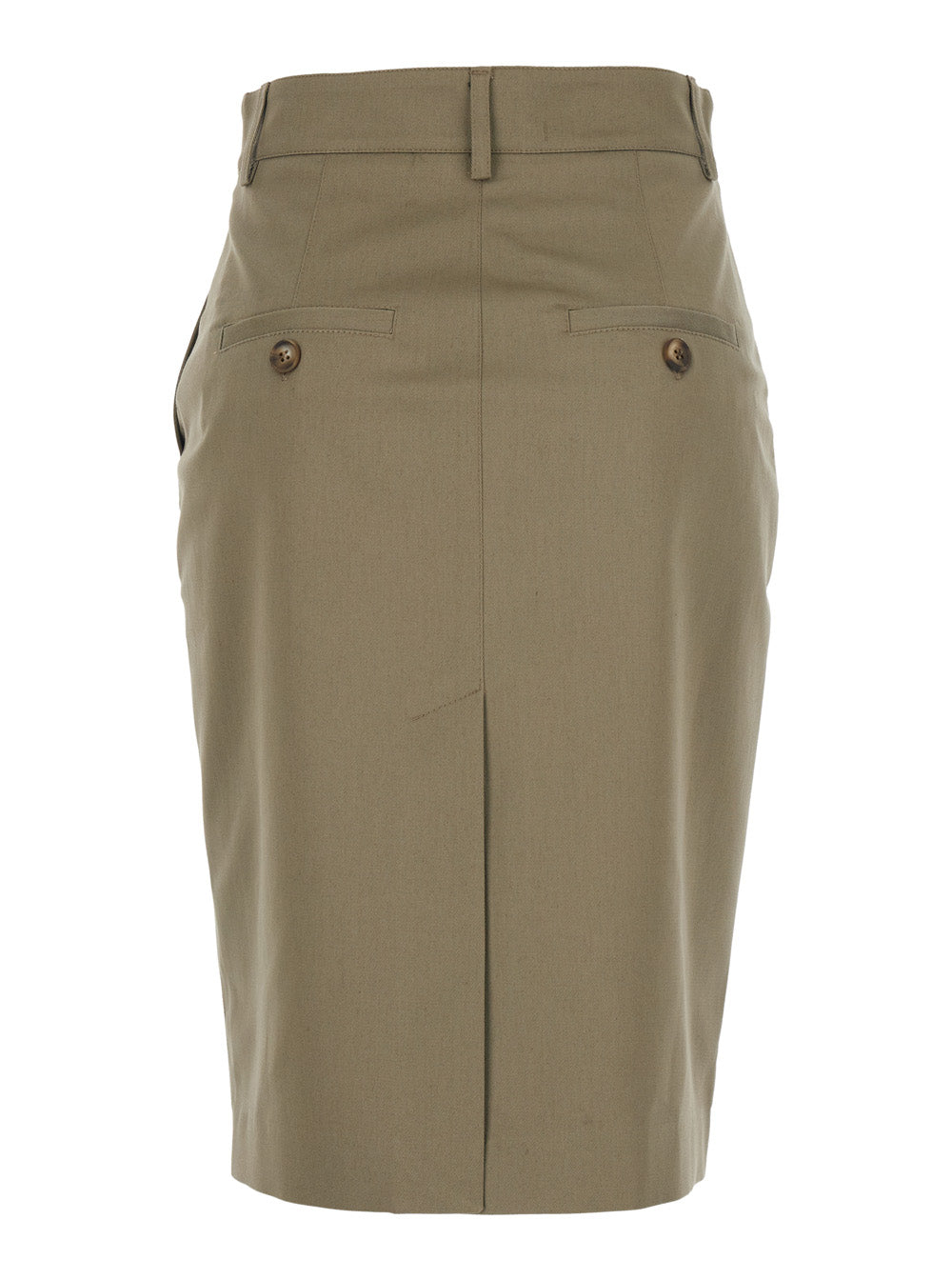 Beige Skirt With Front Concealed Closure Corduroy Woman - IT 44