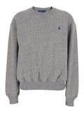 Grey Sweatshirt with Pony Embroidery on the Front in Cotton for Women Polyester Sweatshirts