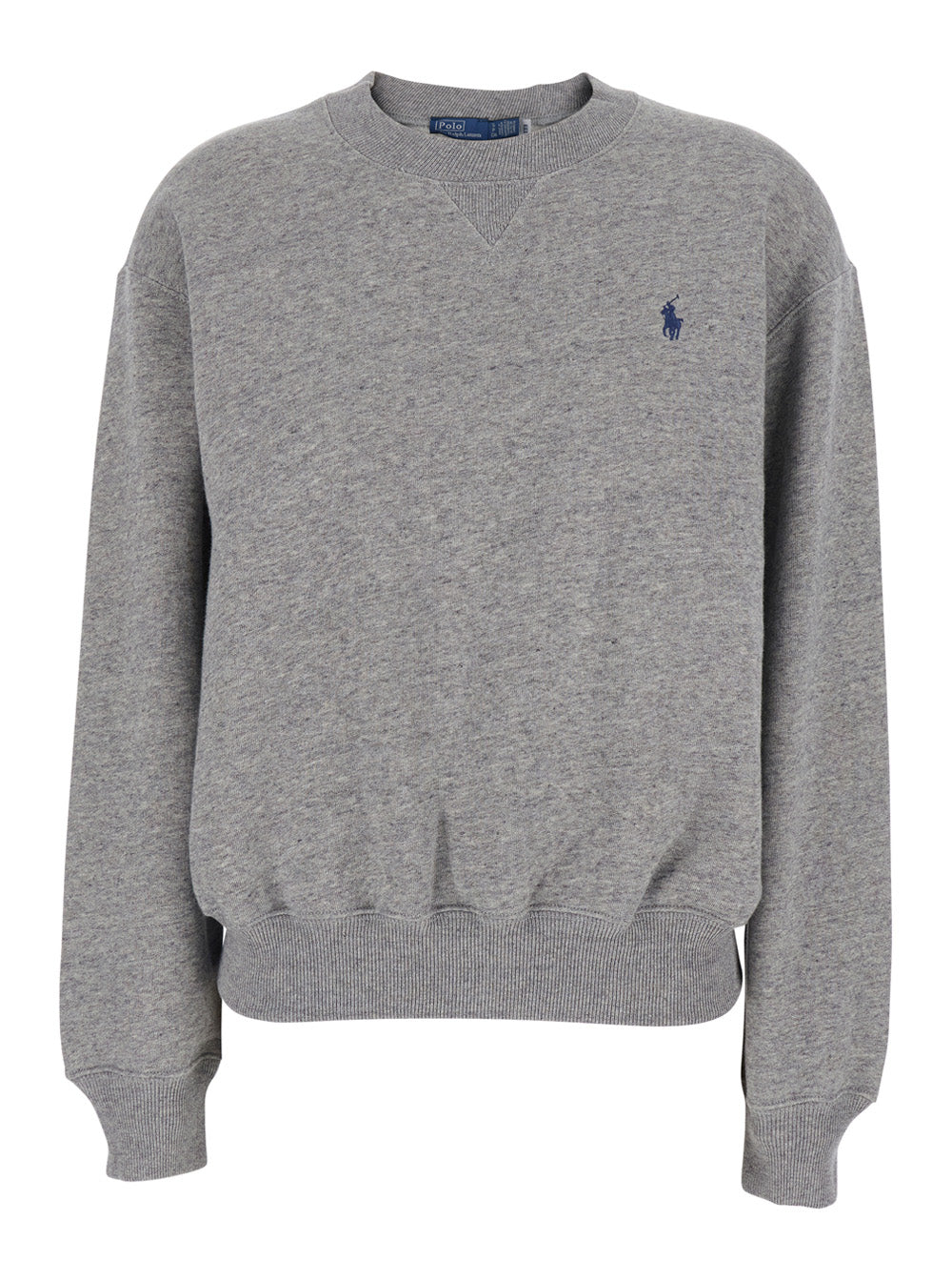 Grey Sweatshirt with Pony Embroidery on the Front in Cotton for Women Polyester Sweatshirts