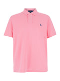 Custom Fit Pink Polo Shirt with Classic Collar and Pony Embroidery on the Front in Cotton for Men Tshirts