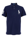 Big Pony Blue Polo Shirt with Classic Collar and Embroidered Logo in Cotton for Men Blu Tshirts