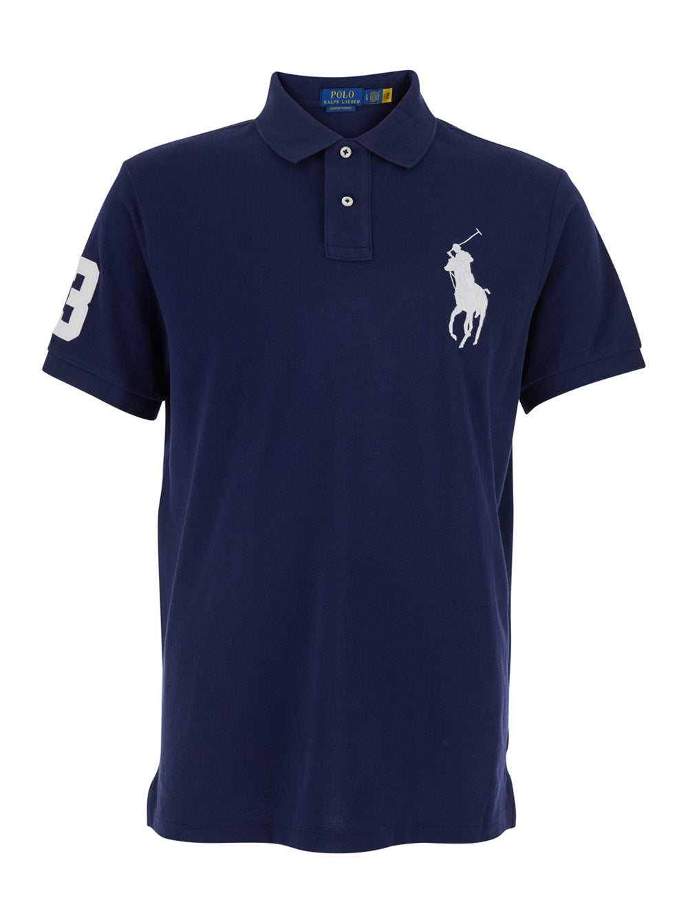 Big Pony Blue Polo Shirt with Classic Collar and Embroidered Logo in Cotton for Men Blu Tshirts