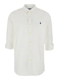 Oxford Slim Fit White Shirt with Logo on the Front in Cotton for Men And Blouses