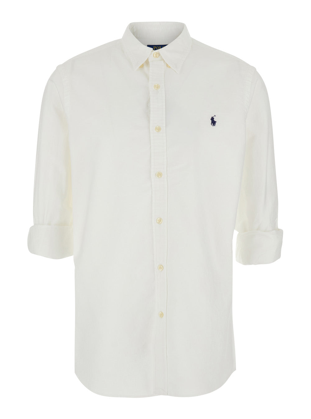 Oxford Slim Fit White Shirt with Logo on the Front in Cotton for Men And Blouses
