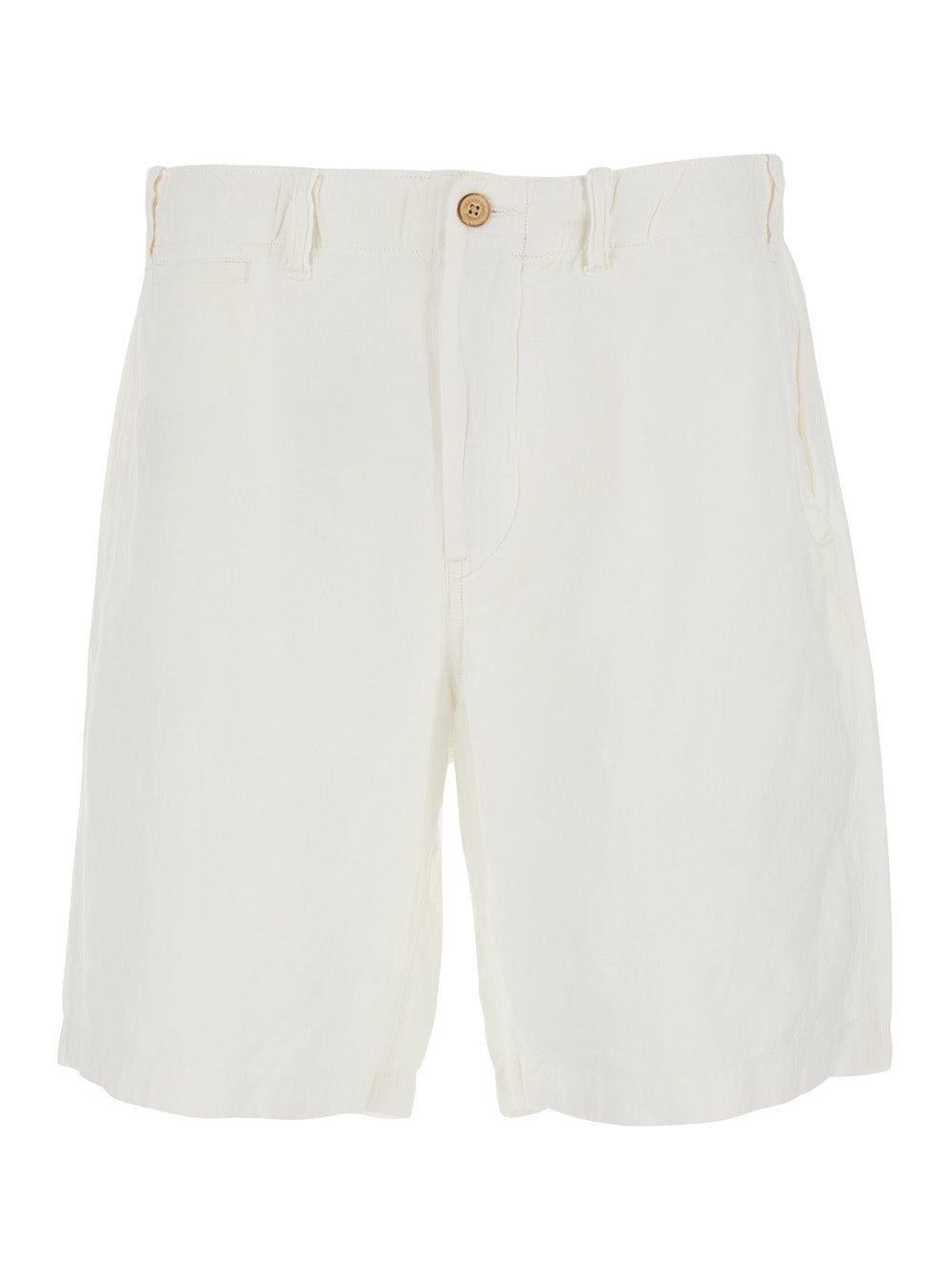 White Bermuda Shorts In Linen for Men And