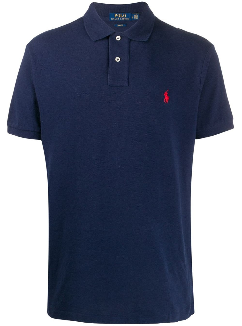 Blue Polo Shirt Slim Fit with Classic Collar and Pony Embroidery on the Front in Cotton Piquet for Men Blu Tshirts
