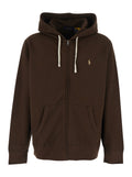 Brown Hooded Sweatshirt with Drawstring and Pony Embroidery on the Front in Cotton Blend for Men Recycled Polyester Sweatshirts