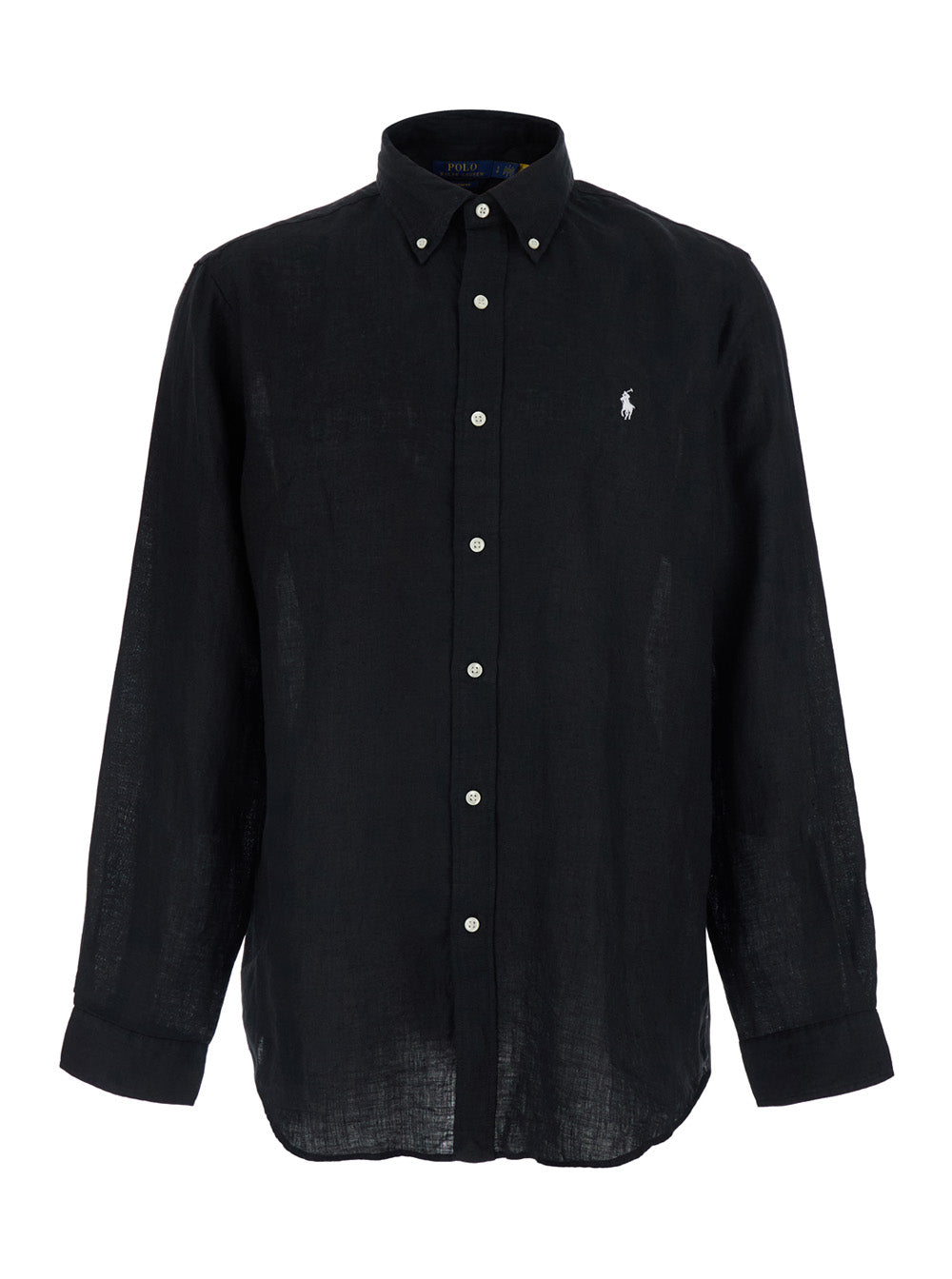 Linen Shirt Custom-Fit Black And Blouses