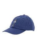 Blue Baseball Cap with Bear Embroidery in Cotton for Men Blu Hats And Gloves