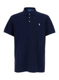 Blue Polo Shirt with Classic Collar and Pony Embroidery on the Front in Cotton for Men Blu Tshirts