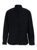 Black Jacket with Zip Closure and Pony Logo on the Front in Cotton for Men Outerwear