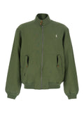 Jackets Wind Brkr Lino Green With Front Zip Closure For Men Linen