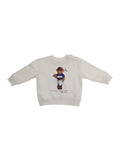 Crewneck Sweatshirt with Maxi Logo on the Front in Cotton Blend Baby White Recycled Polyester Sweatshirts