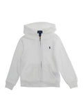 White Hoodie Ls Fz Hood-Knit Shirts-Sweatshirt With Fixed Hood And Front Zip Closure In Cotton For Women Polyester Sweatshirts