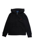 Hooded Sweatshirt with Pony Embroidery on the Front in Cotton Blend Black Kids Polyester Sweatshirts