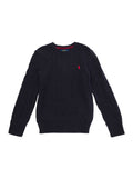 Blue Sweater Cable Knit in Tech Fabric Men Blu Cotton Jersey