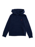 Hooded Sweatshirt with Fixed Hood and Pony Embroidery on the Front in Cotton Blend Blue for Kids Blu Polyester Sweatshirts