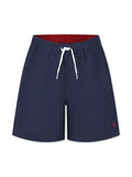 Blue Swimsuit with Elastic Waist and Embroidered Pony on the Front in Tech Fabric for Kids Blu Polyester Beachwear