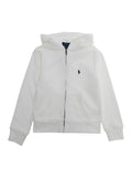 White Hoodie LS FZ HOOD-KNIT SHIRTS-SWEATSHIRT with Hood and Front Zip - Cotton Unisex Polyester Sweatshirts