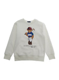 White KNIT-PULLOVER-SWEATSHIRT with Long Sleeves and Crew Neck in Cotton Recycled Polyester Sweatshirts