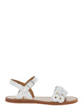 PLAGETTE MULTI FLO VERNIS - White sandals with adjustable straps In leather Women Flat Shoes