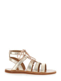 PLAGETTE GUILY STRAP LAMINATED - Metallic Sandals Crossed In Leather Girl Flat Shoes