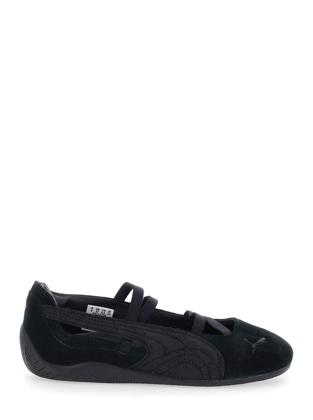 Speedcat Ballet shoes with Snake Skin Effect Print and Leather Fabric Buckle Closure Black Unisex Ballerinas