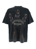 T-Shirt Thoroughbred with Doberman Graphic Print and Lettering Logo on the Front in Black Cotton for Men Tshirts Polo Shirts