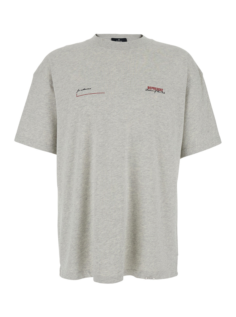 T-Shirt Patron of the Club Gray with Front and Back Logo Print in Mens Cotton Grey Tshirts Polo Shirts