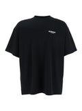 Black T-Shirt with Logo on the Front and Maxi Back in Cotton for Men Tshirts Polo Shirts