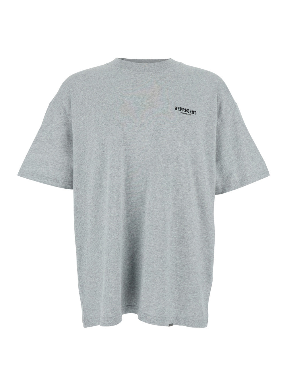 Gray T-Shirt with Logo on the Front and Maxi Back in Cotton for Men Grey Tshirts Polo Shirts