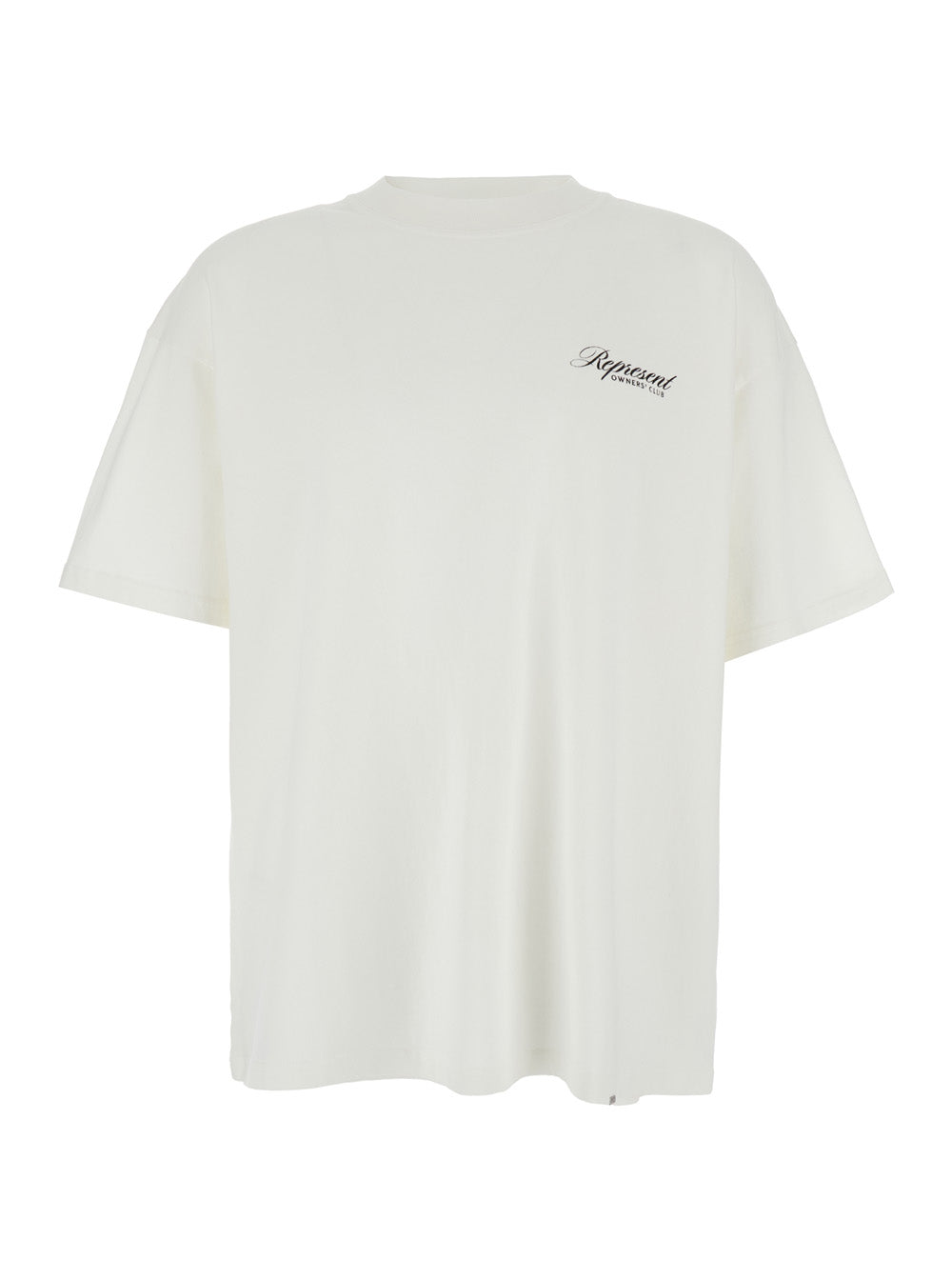T-Shirt Owners Club Crew Neck with Front and Back Print in White Cotton for Men Tshirts Polo Shirts